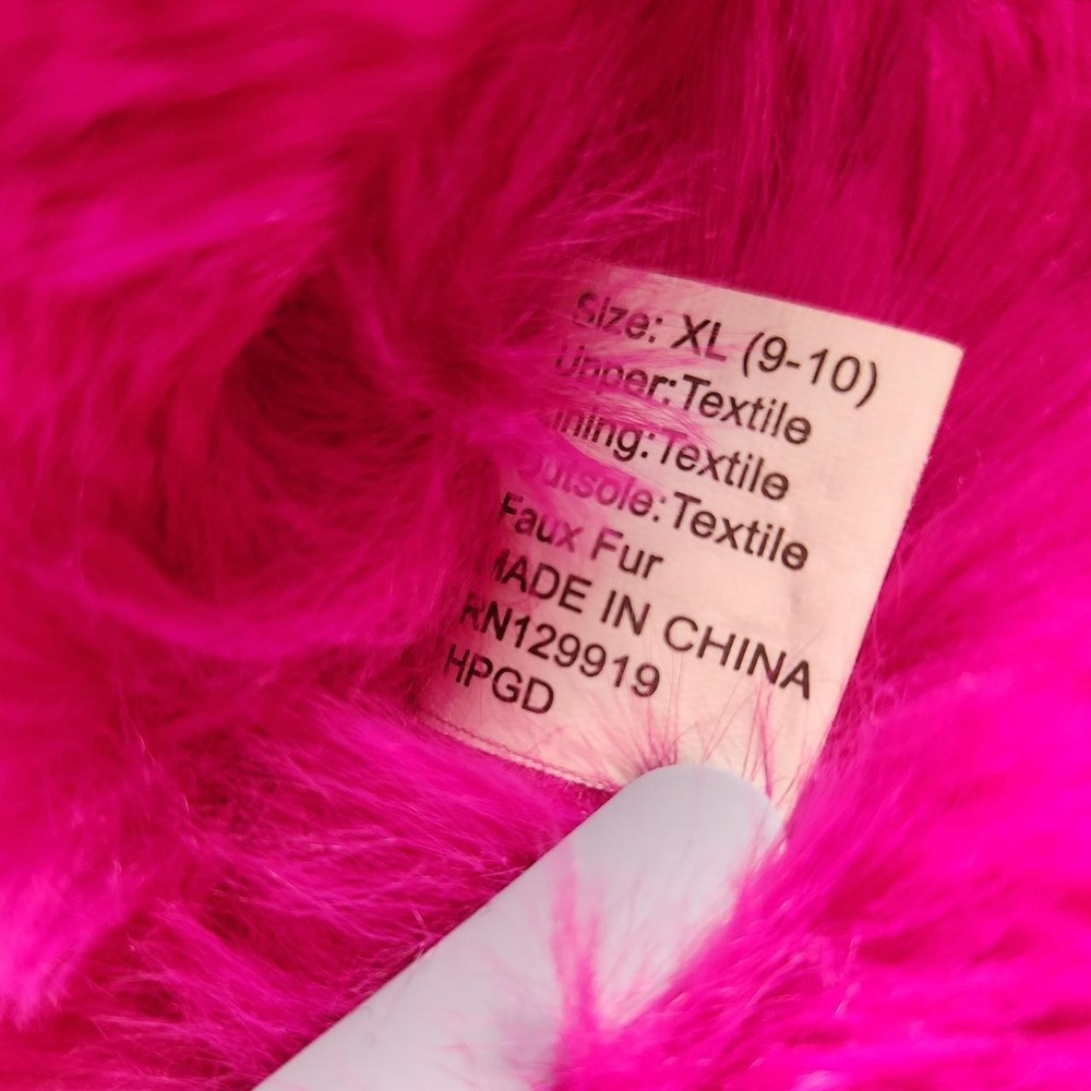 Jessica Simpson Pink Fuzzy Slippers Women's Size 9-10 - Picture 3 of 8